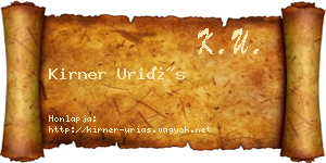 Kirner Uriás névjegykártya